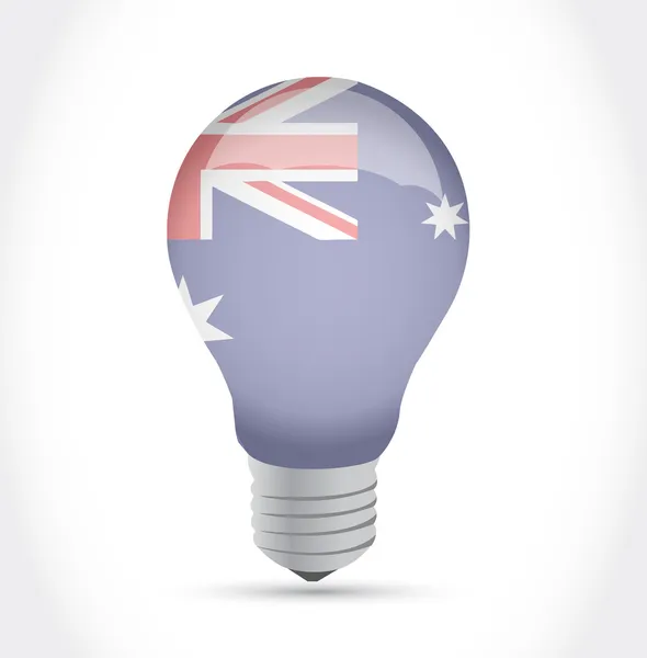 Bandeira australiana ideia lâmpada ilustração — Fotografia de Stock