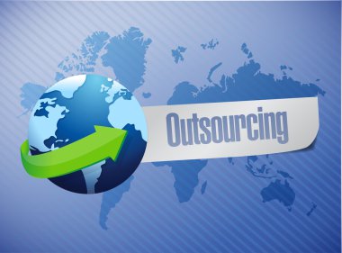 outsourcing world map illustration design clipart