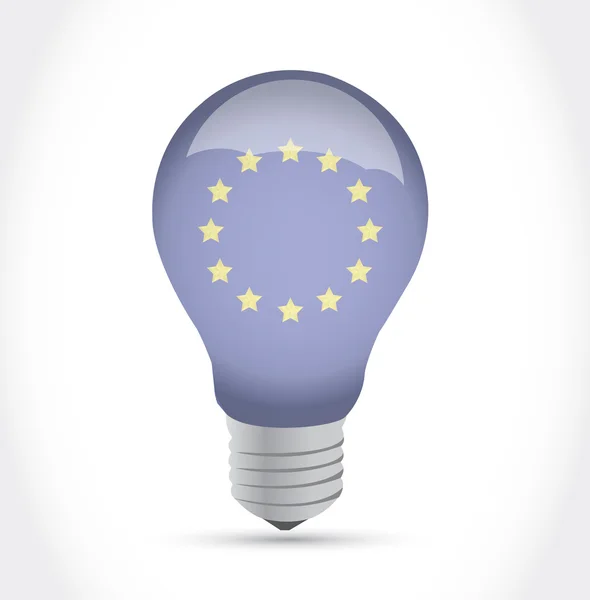 欧洲国旗的主意灯泡插画设计 — 图库照片