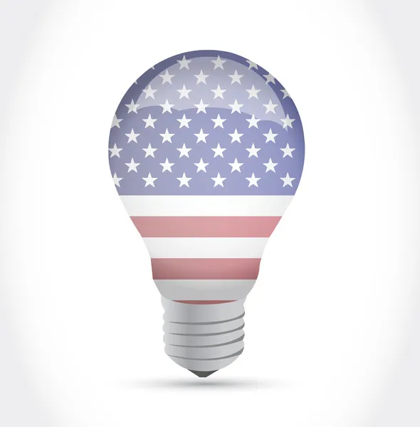 Idea de bandera de EE.UU. bombilla diseño de ilustración —  Fotos de Stock