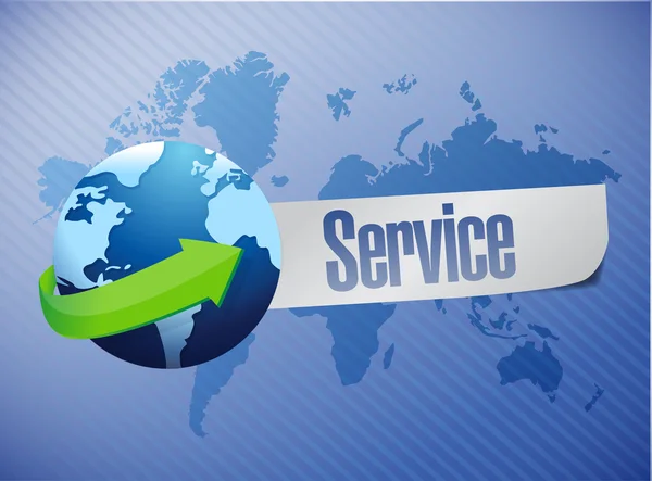 Global service världen karta illustration — Stockfoto