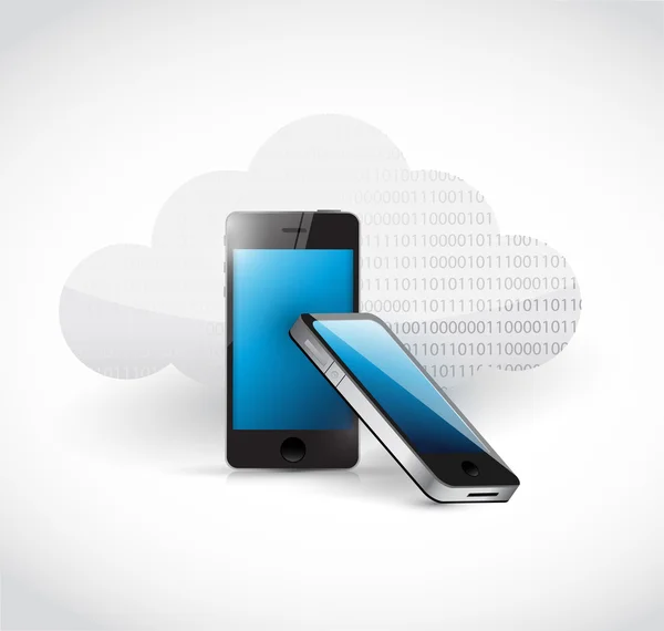 Cloud Computing-Zugriff auf Mobiltelefone. — Stockfoto