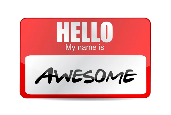 Hallo ben ik awesome tag. afbeelding ontwerp — Stockfoto