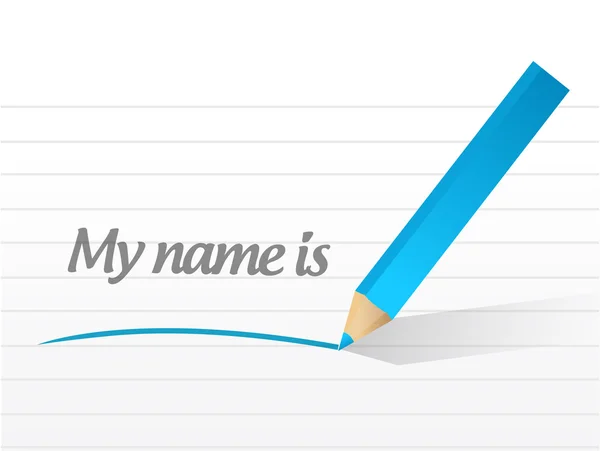 My name is written message — Stock Photo, Image