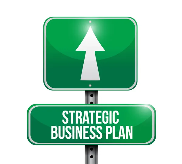 Иллюстрация дорожных знаков стратегического бизнес-плана — стоковое фото