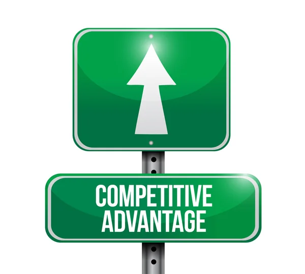 Competitive advantage road sign illustration — Stock Photo, Image