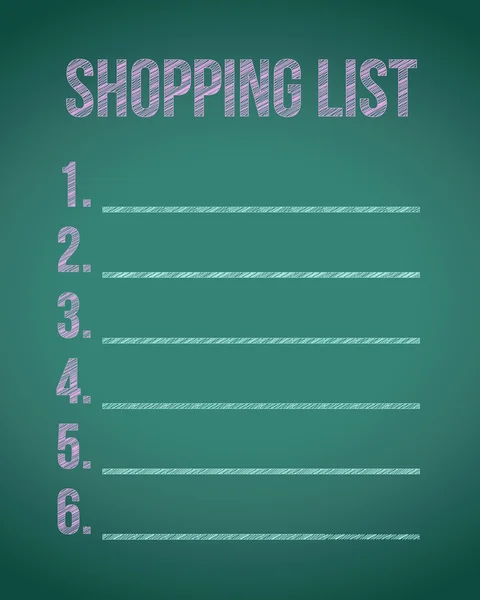 Lista de compras pizarra ilustración diseño — Foto de Stock