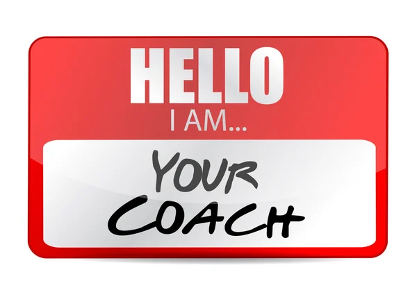 Hello I am your coach tag illustration design — Stock Photo, Image