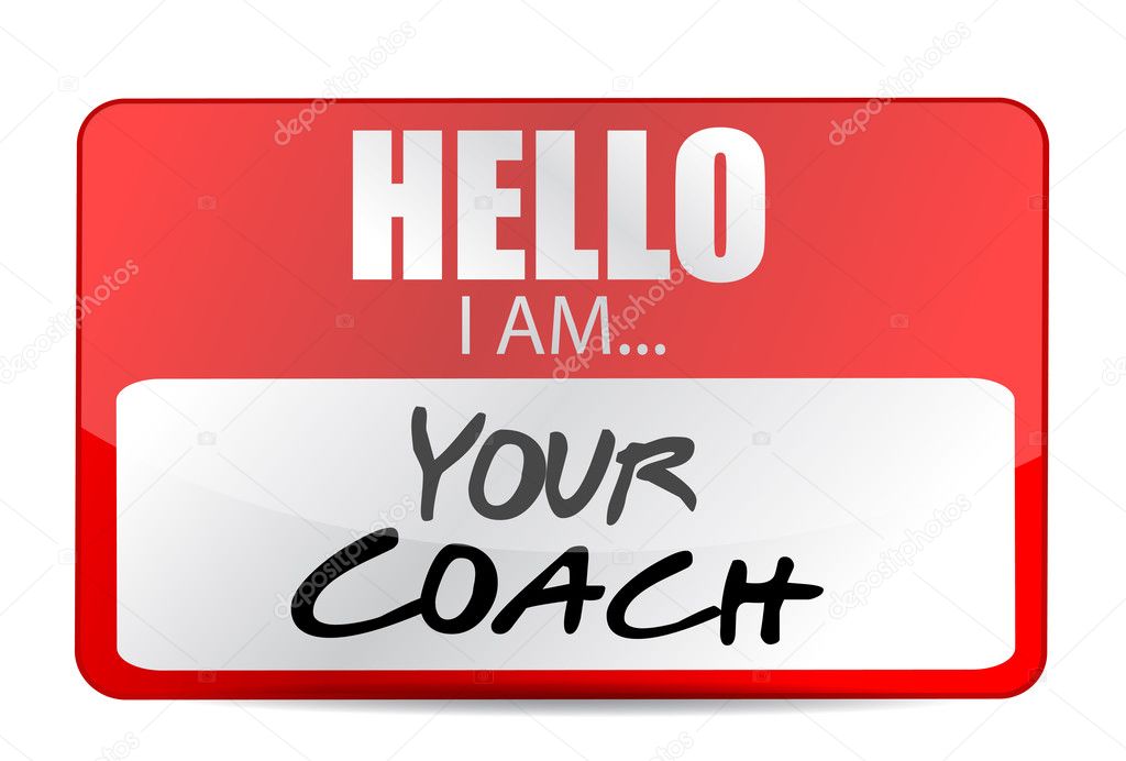 hello I am your coach tag illustration design