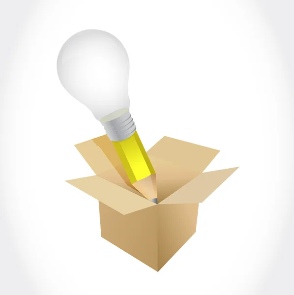 Idea caja de lápiz ilustración diseño — Foto de Stock