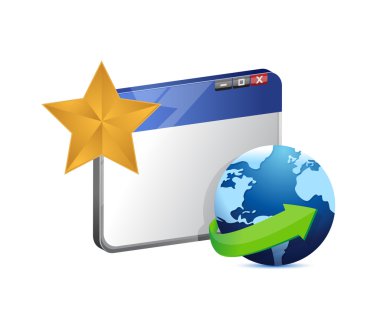 tarayıcı Küre ve star. illüstrasyon