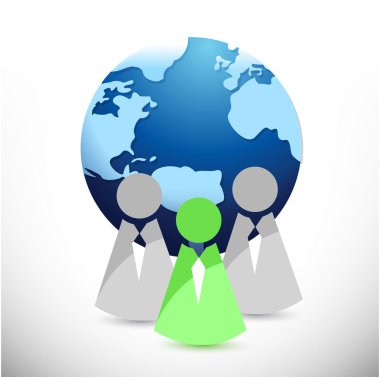 ön tasarım illüstrasyon Küre ve insanlar