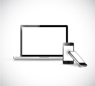 dizüstü bilgisayar ve telefon. resim tasarım