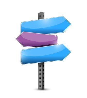 üç şekilde soru işareti yol işareti illüstrasyon