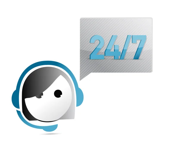 24 7 klant ondersteuning afbeelding ontwerp — Stockfoto