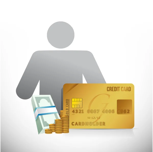 Carta di credito denaro avatar illustrazione — Foto Stock