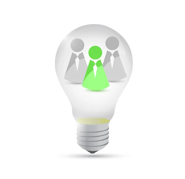 Teamwork great idea light bulb illustration — Stock Photo, Image