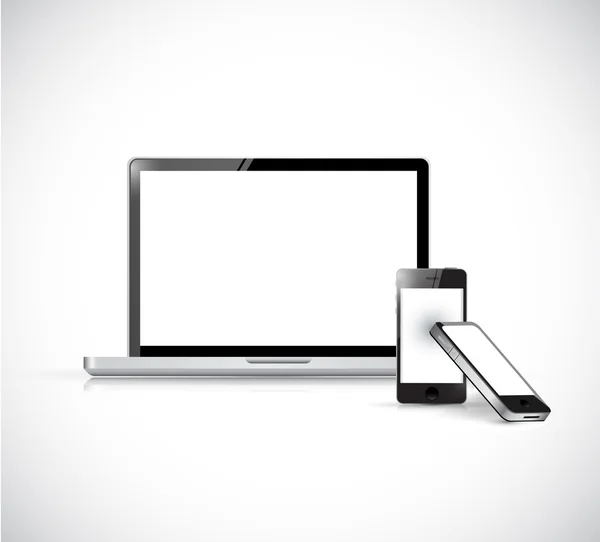 Laptop and phones. illustration design — Stock Photo, Image