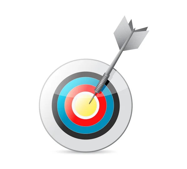 Färgglada bulls eye mål och dart. illustration — Stockfoto