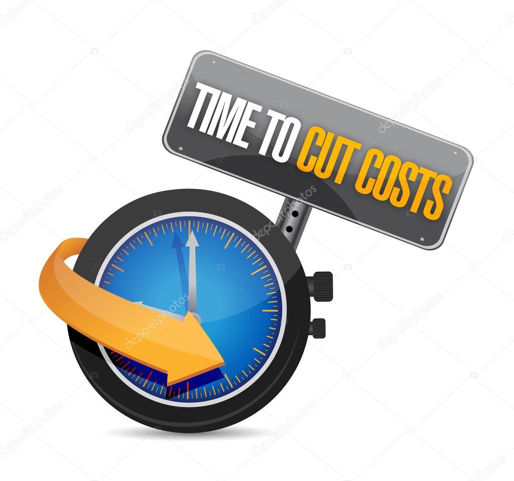 time to cut cost concept illustration design