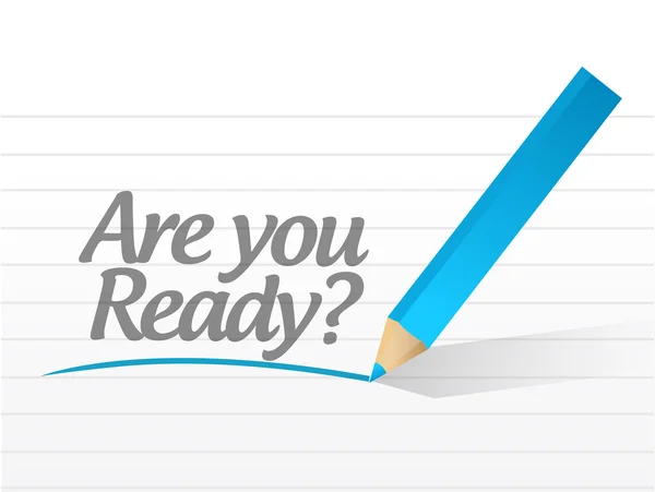 Are you ready question message illustration — Stock Photo, Image