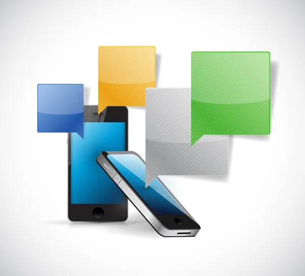 Uppsättning av telefonerna kommunikation konceptet illustration — Stockfoto