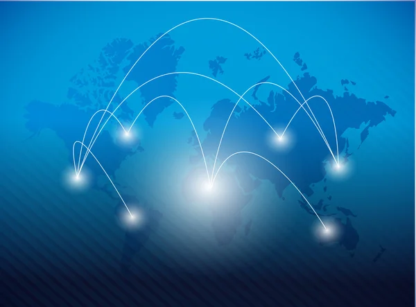 World map network connection concept illustration — Stock Photo, Image