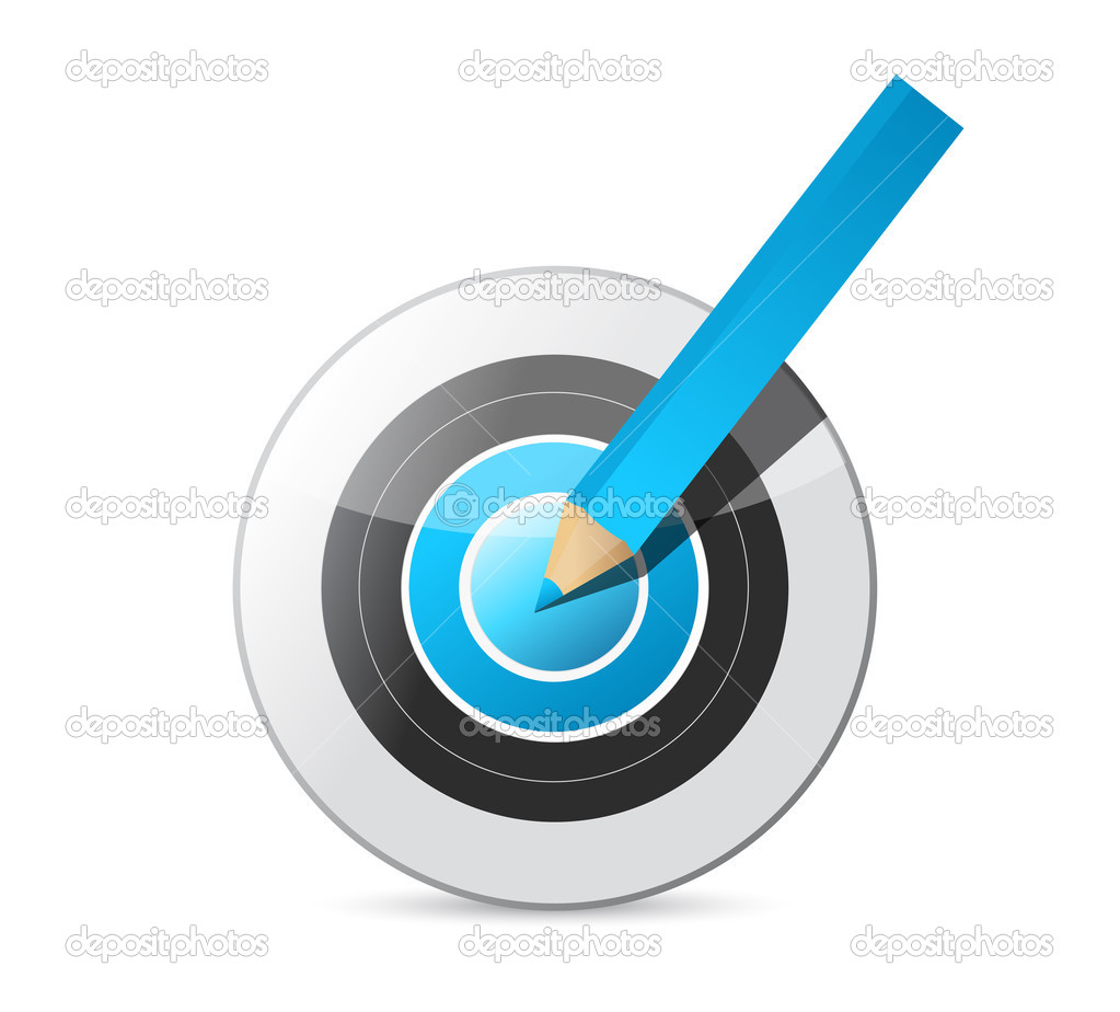 pencil hitting the target. illustration design