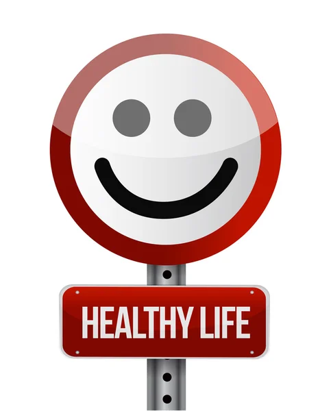 Gezond leven verkeersbord — Stockfoto