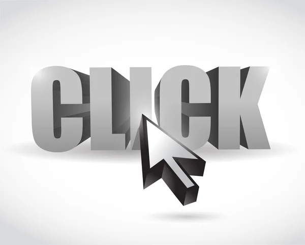 Click text and cursor illustration — Stock Photo, Image