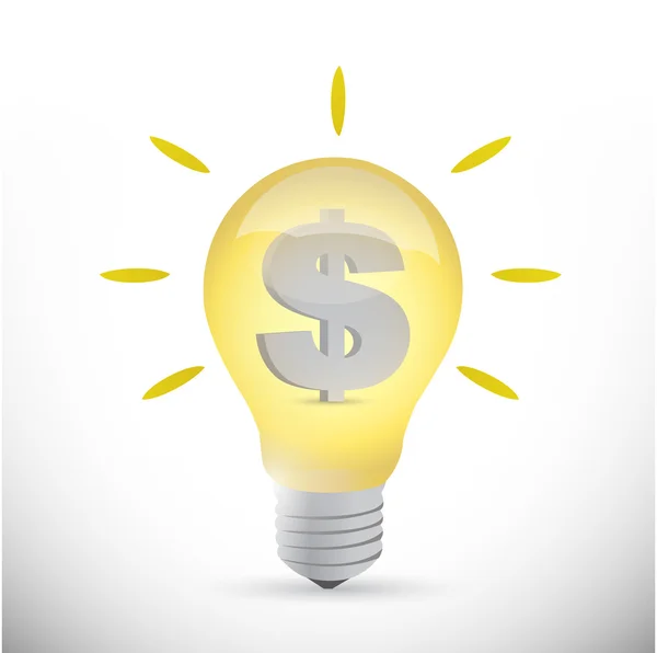 Light bulb dollar currency business idea — Stock Photo, Image