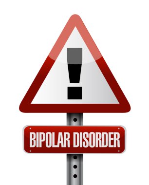 Bipolar bozukluk uyarı yol işareti illüstrasyon