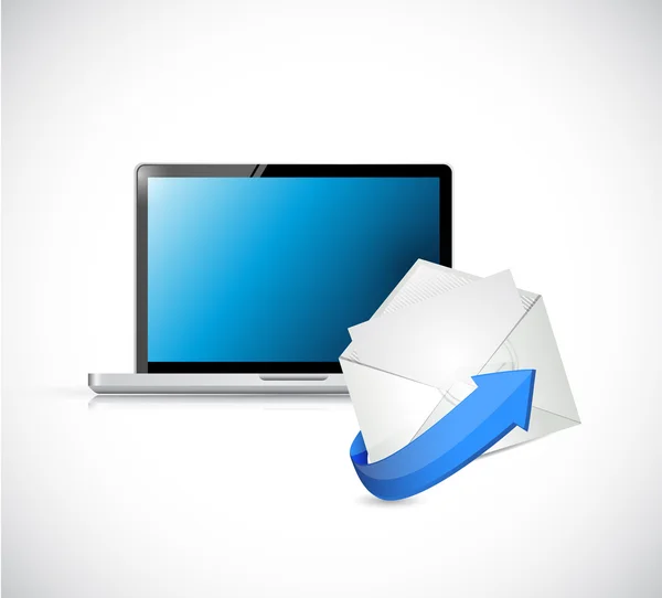 Laptop ed e-mail. contattaci sul concetto di andare — Foto Stock