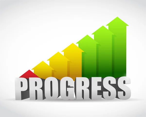 Progress business graph illustration design — Stock Photo, Image