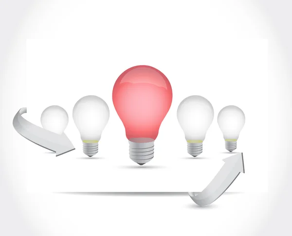 Lightbulb set of ideas. illustration — Stock Photo, Image