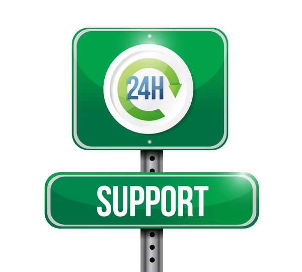 24 hour support road sign illustration design — Stock Photo, Image