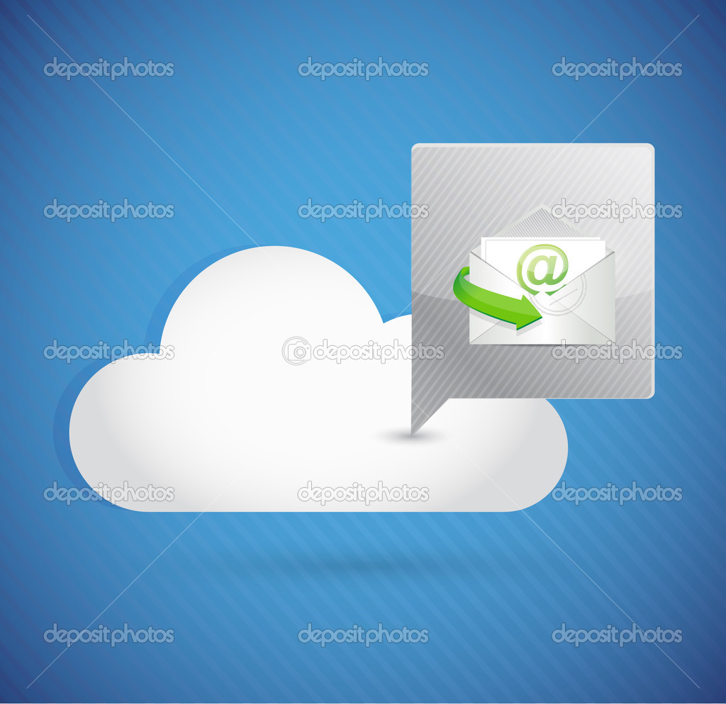 cloud computing email message illustration