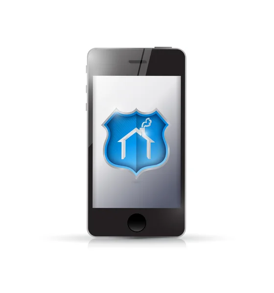 House protection system on phone. — Stock Photo, Image