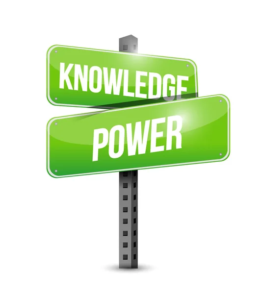 Knowledge is power road sign illustration design — Stock Photo, Image