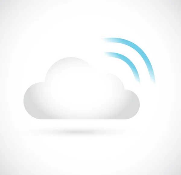 Иллюстрация сервера хранения данных облачных вычислений WiFi — стоковое фото