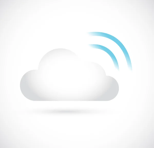 Illustrazione del server di archiviazione wifi cloud computing — Foto Stock