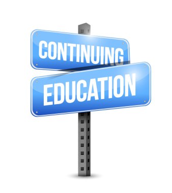 sürekli eğitim yol işareti illüstrasyon tasarımı