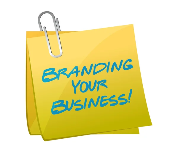 Branding your business message written on a post. — Stock Photo, Image