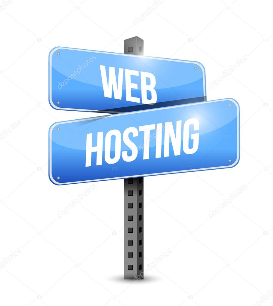 web hosting road sign illustration design