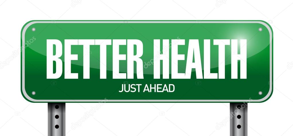 better health road sign illustration design