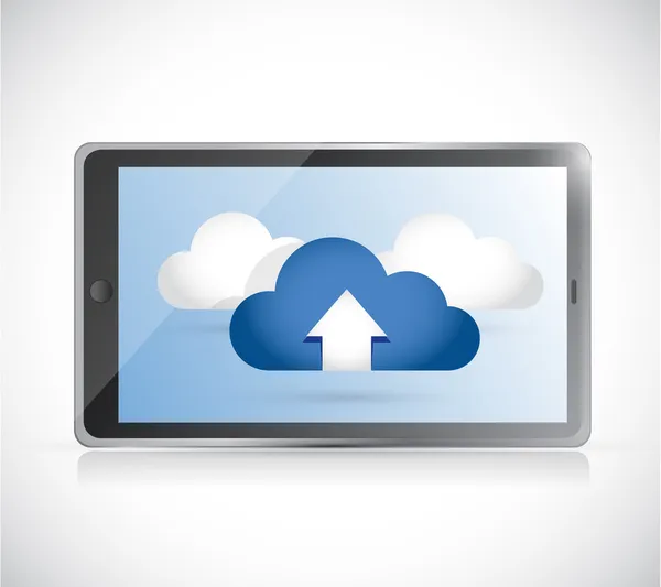 Tablet and set of clouds. illustration design — Stock Photo, Image