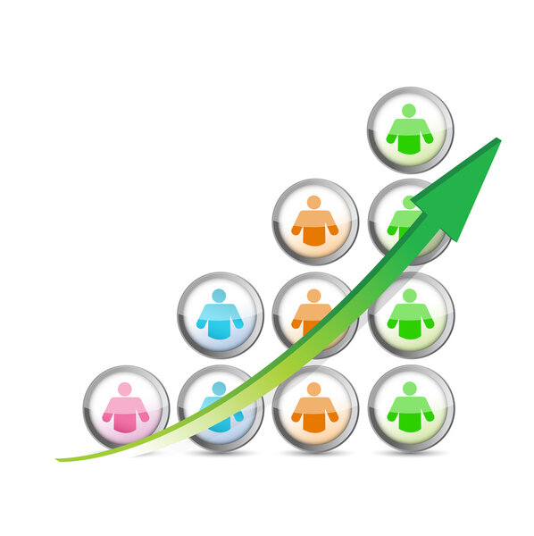 success people business graph and arrow.