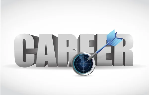 Career text radar and dart. illustration — Stock Photo, Image