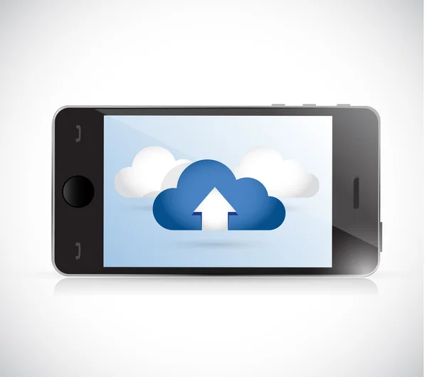 Telefoon en set van wolken. illustratie — Stockfoto