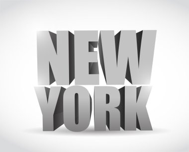New york 3d metin çizim tasarım